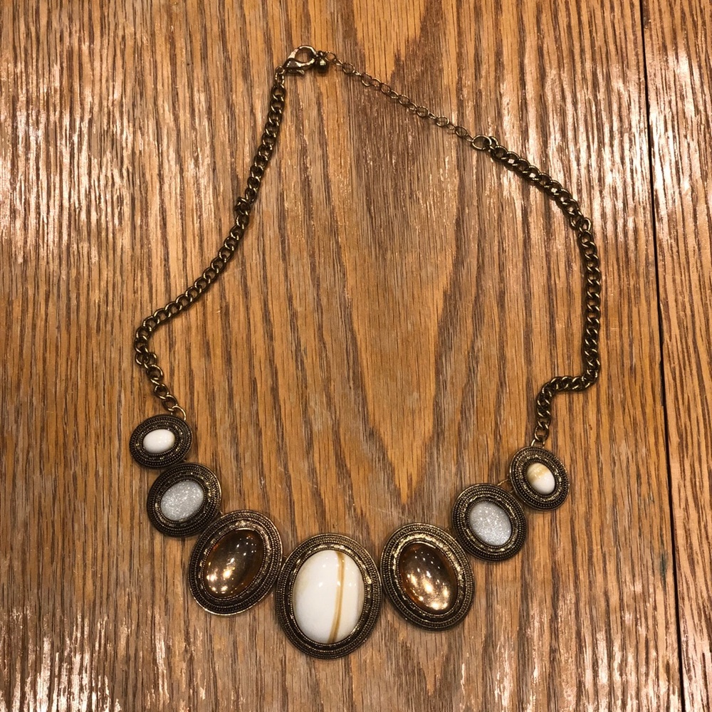 Neutral color statement necklace